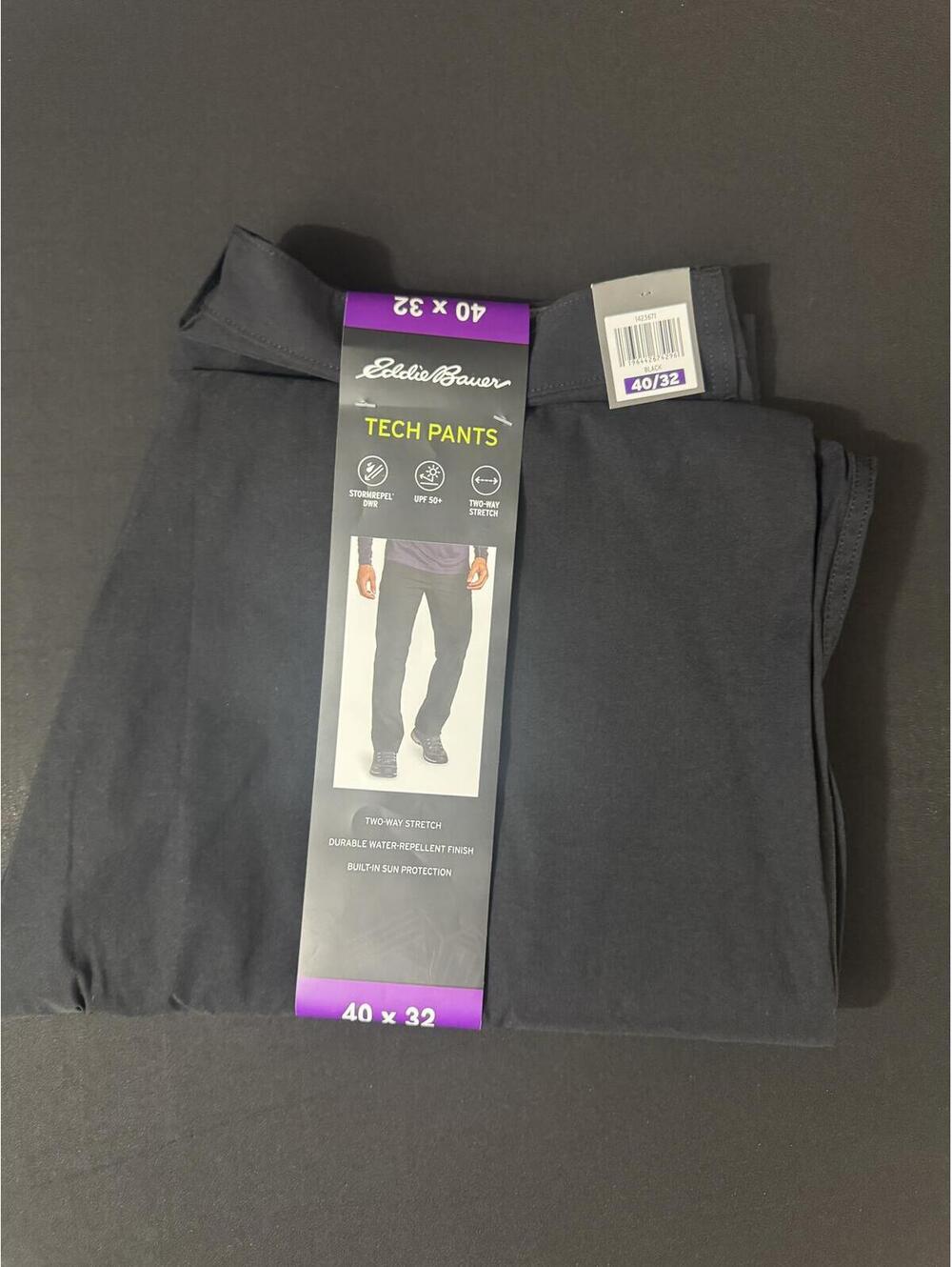 Eddie Bauer Tech Pants Black 40x32 New with tags